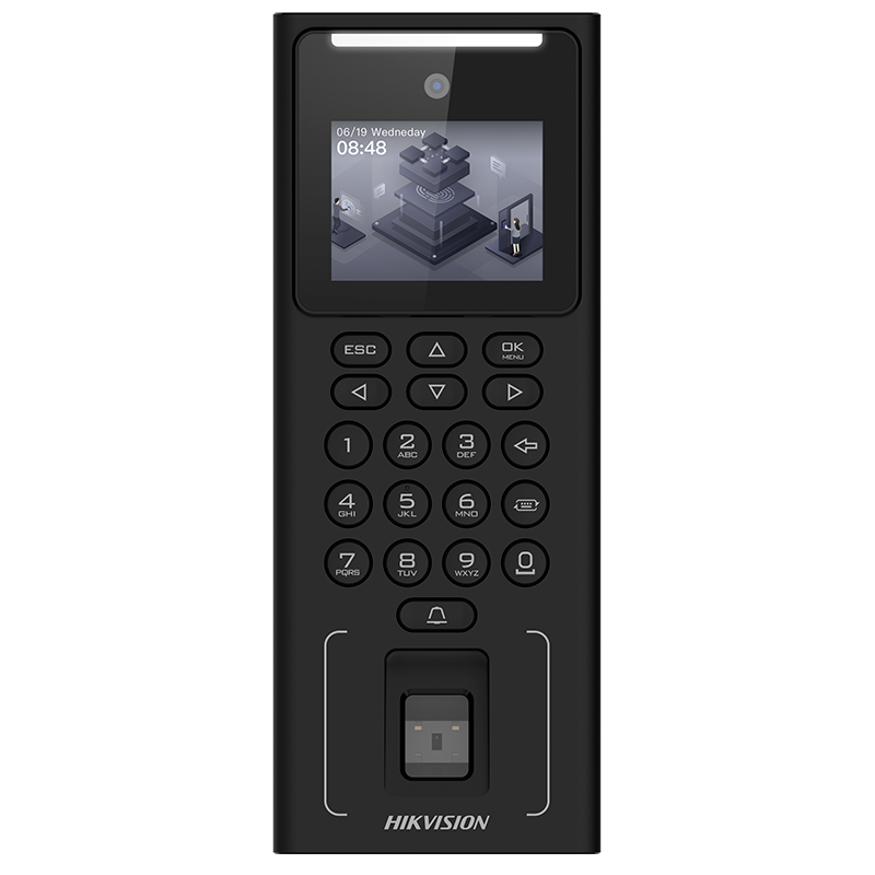 Terminal biométrique DS-K1T321MFWX – Reconnaissance faciale AI, Empreinte et Carte